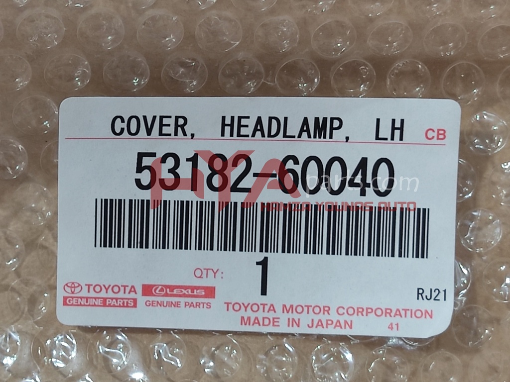 COVER, HEADLAMP, LH