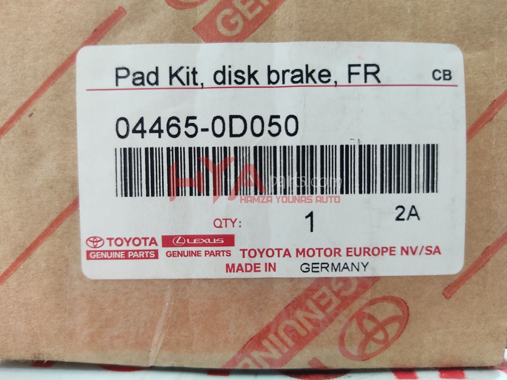 PAD KIT, DISC BRAKE, FRONT