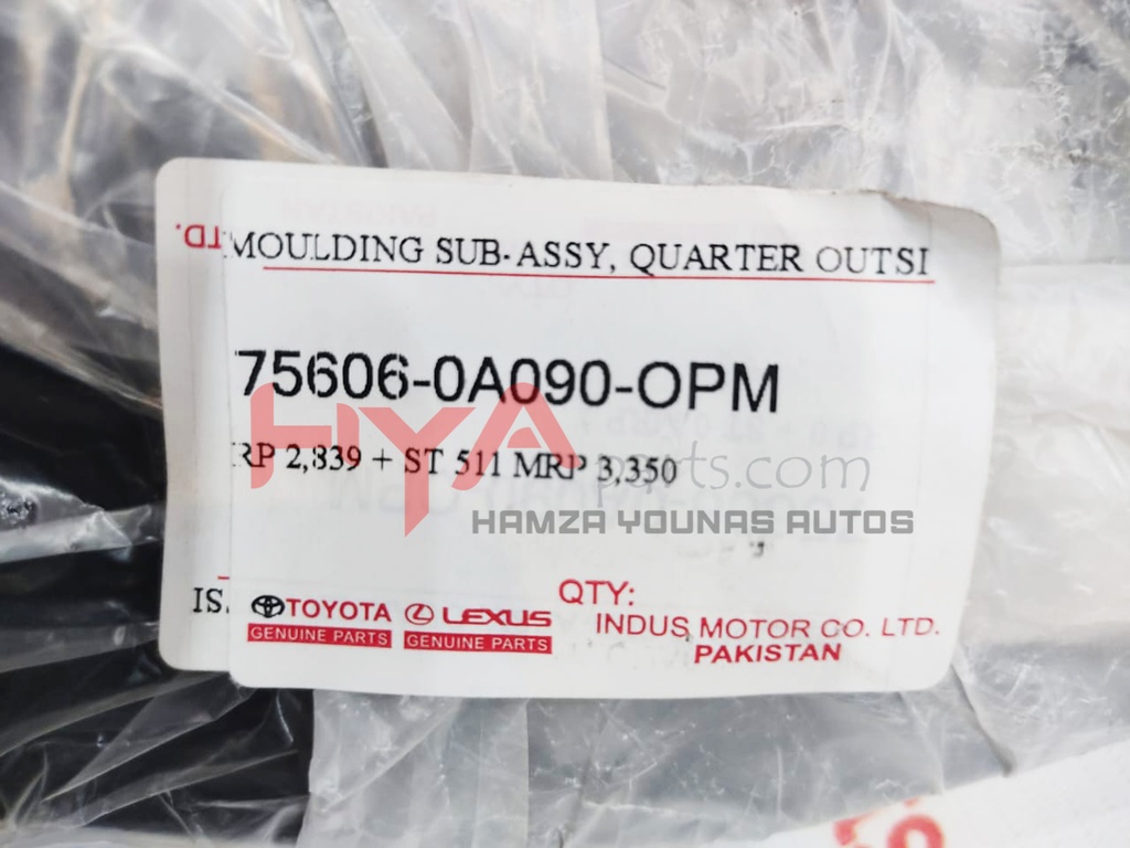 MOULDING SUB-ASSY, QUARTER OUTSIDE, LH