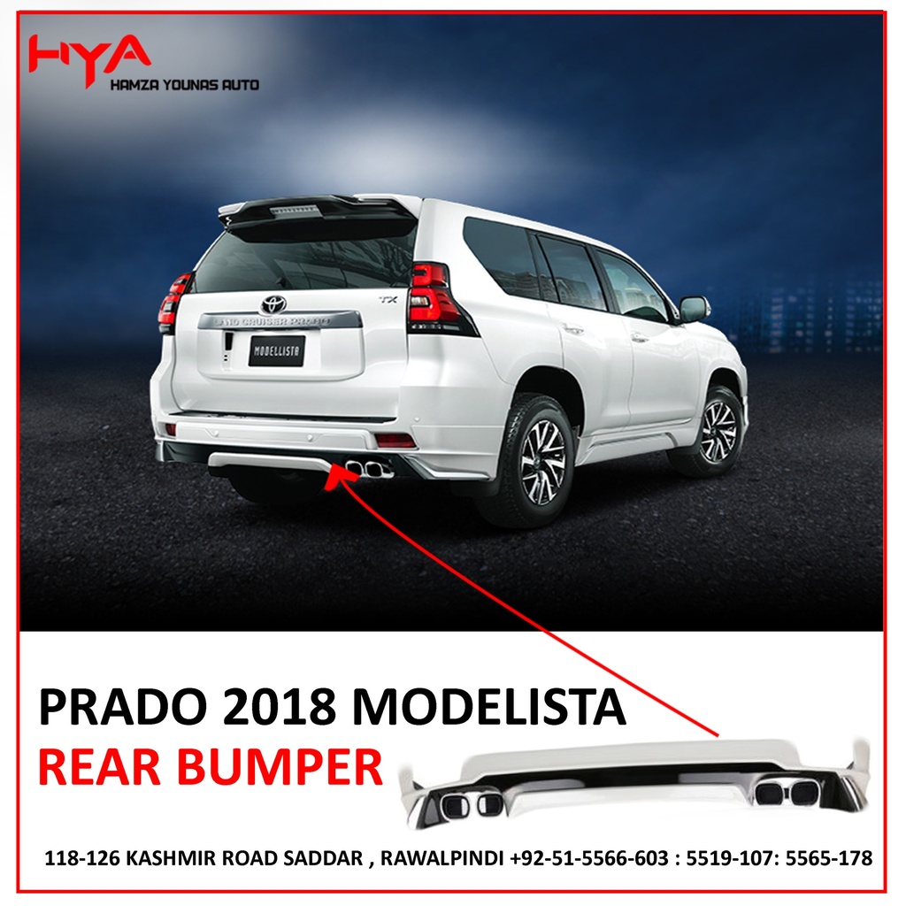 REAR BUMPER EXTENSION PRADO 2018 MODELISTA WHITE 