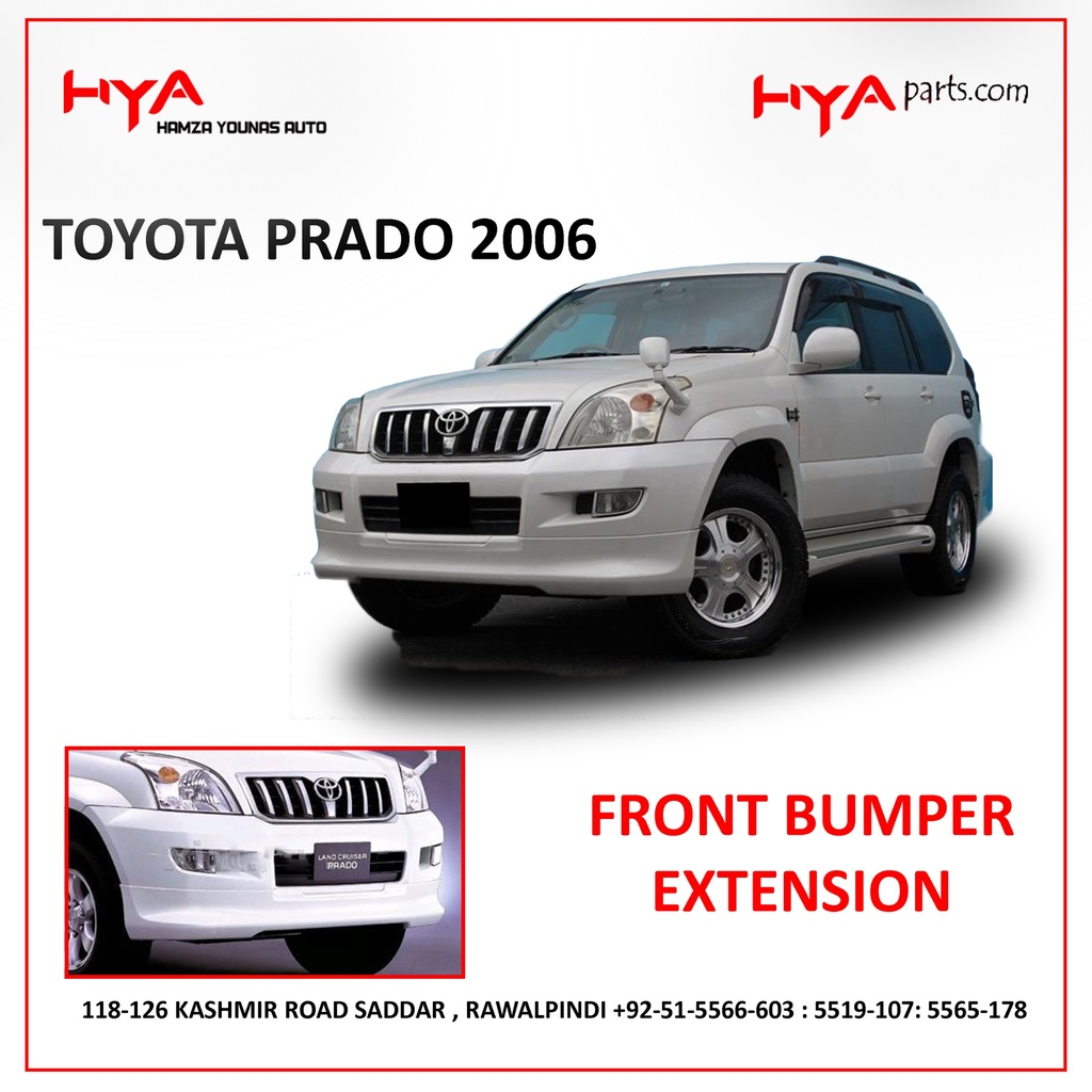 FRONT BUMPER EXTENSION PRADO 2006 PEARL WHITE