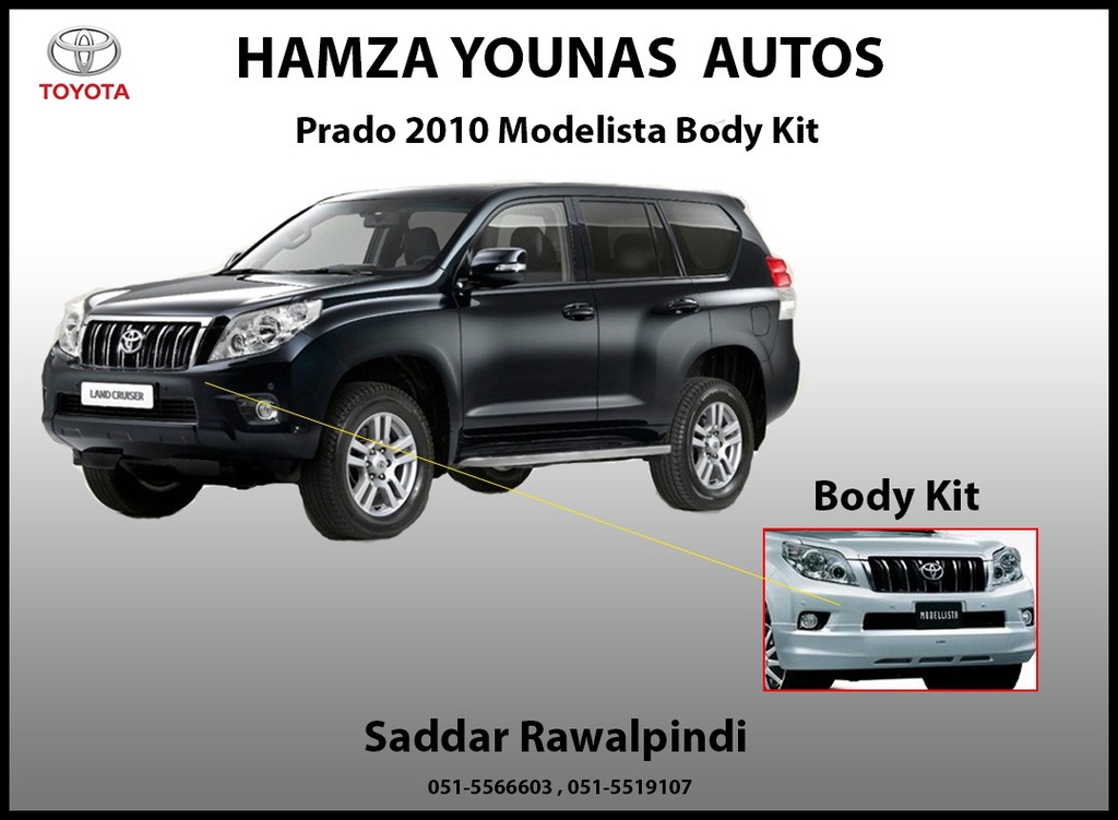 FRONT BUMPER EXTENSION PRADO 2010 MODELISTA BLACK