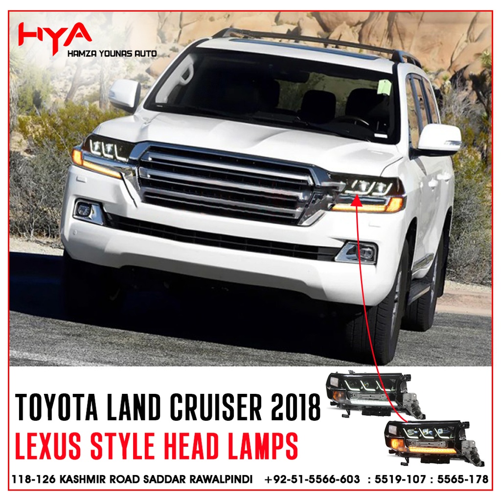 [HLS LC-200-18-LEXUS] HEAD LAMP SET LAND CRUISER 2018 LEXUS STYLE