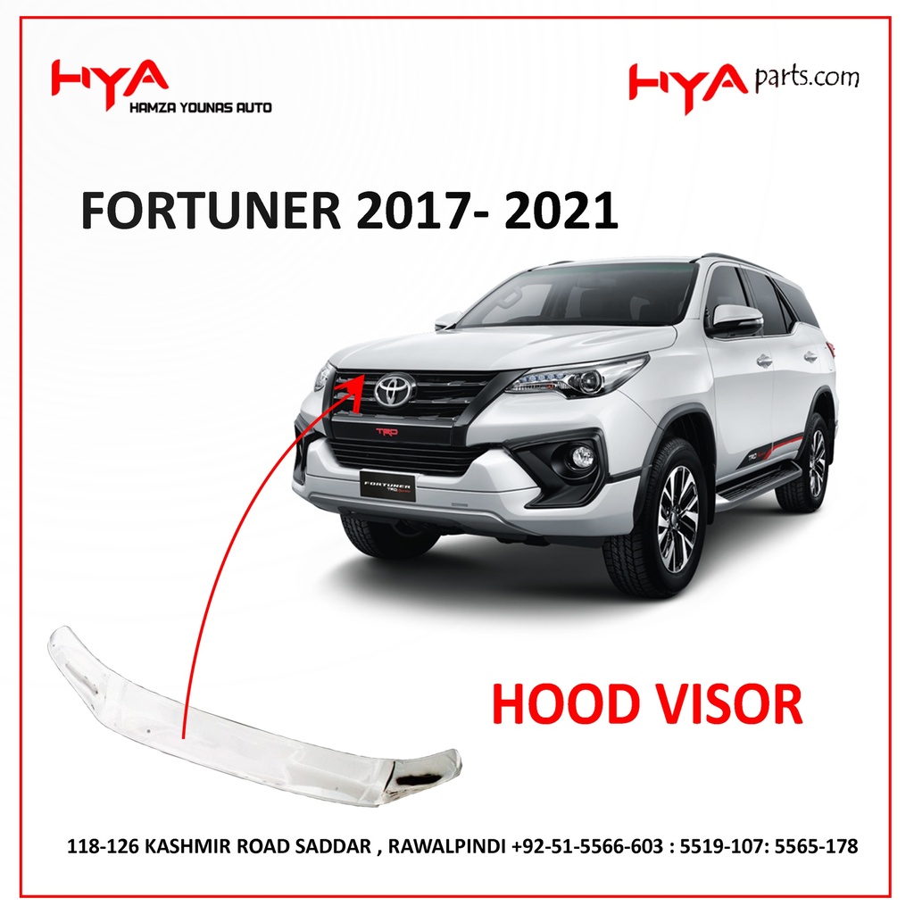 [HV FR-17-AOS] HV FR-17-AOS [HOOD VISOR FORTUNER 2017- 2021 WHITE]