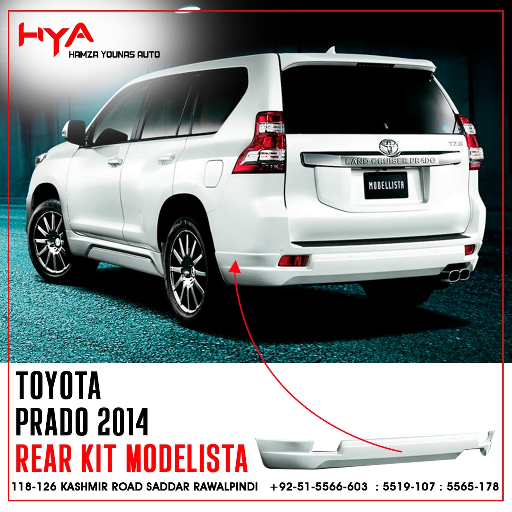 [703A-FJ-150-14-CH V1 W] REAR BUMPER EXTENSION PARDO 2014 MODELISTA WHITE 