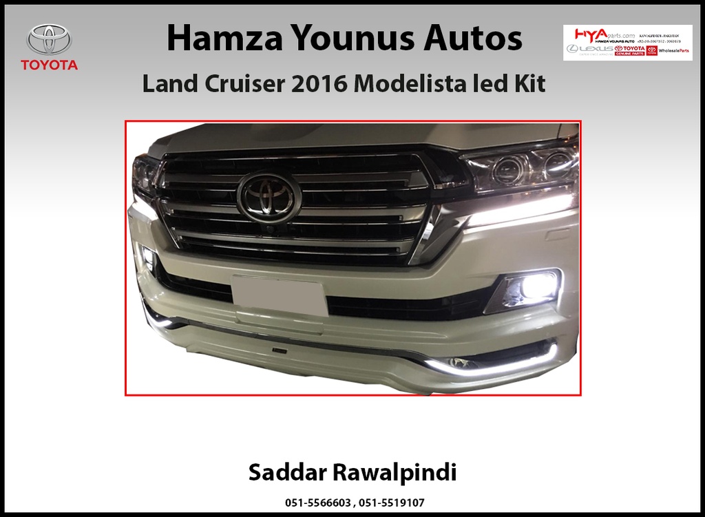 [703-FJ-200-16-CH-LED] FRONT BUMPER EXTENSION LAND CRUISER  2016 - 2021 MODELISTA  LED 