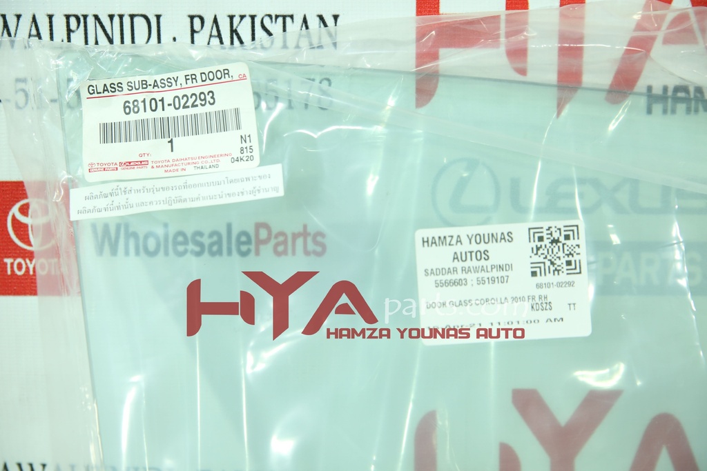 [68101-02293] GLASS SUB-ASSY, FRONT DOOR, RH