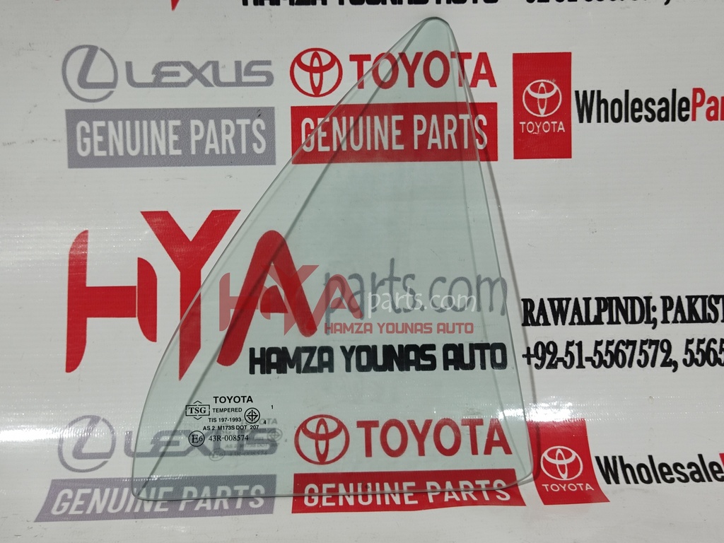 [68123-12720] GLASS, REAR DOOR QUARTER WINDOW, RH