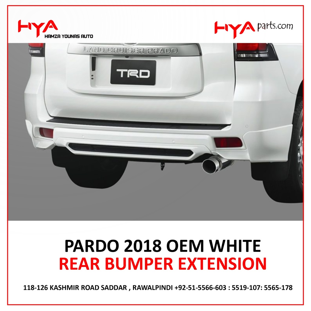 [703A-FJ-150-18-CH OEM W] REAR BUMPER EXTENSION PARDO 2018 OEM WHITE 